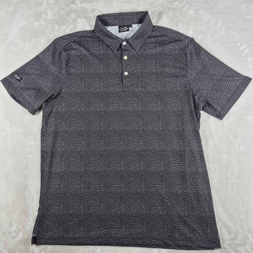 Sunday Swagger Polo Shirt Men's XL Black Performance Golf Stretch Active Comfort